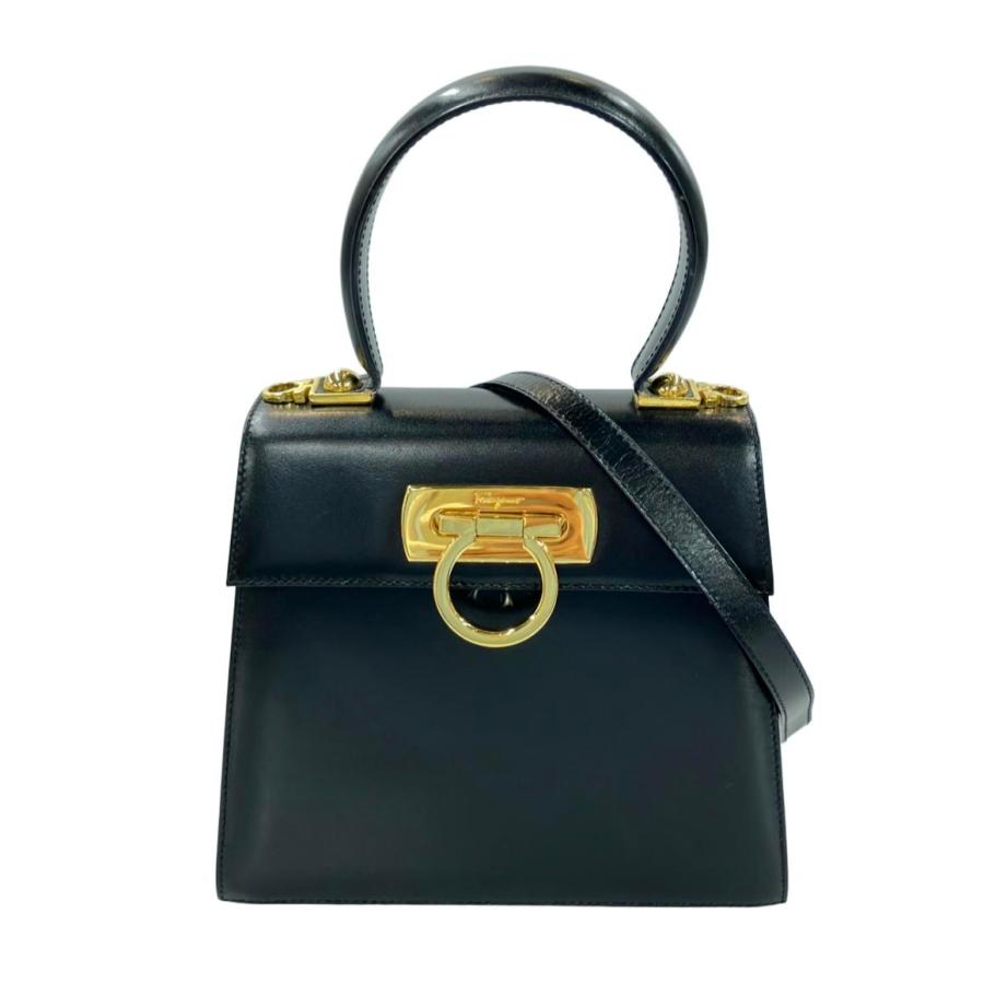 サルヴァトーレフェラガモ 2way フラップレザーハンドバッグ ミニ