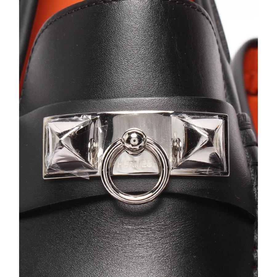 美品 エルメス モカシンローファー ドライビングシューズ シルバー金具