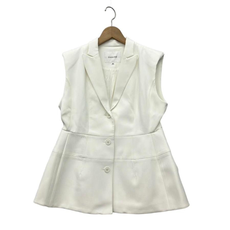 美品 カデュネ cadune ノースリーブジャケット ベスト レディース 38 美品 カデュネ ノースリーブジャケット ベスト レディース SIZE 38 (S