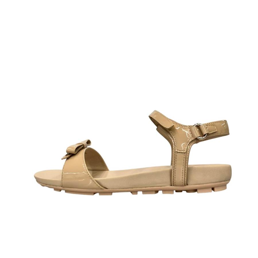 美品 プラダ ナッパレザーアンクルストラップサンダル CALZATURE BABY