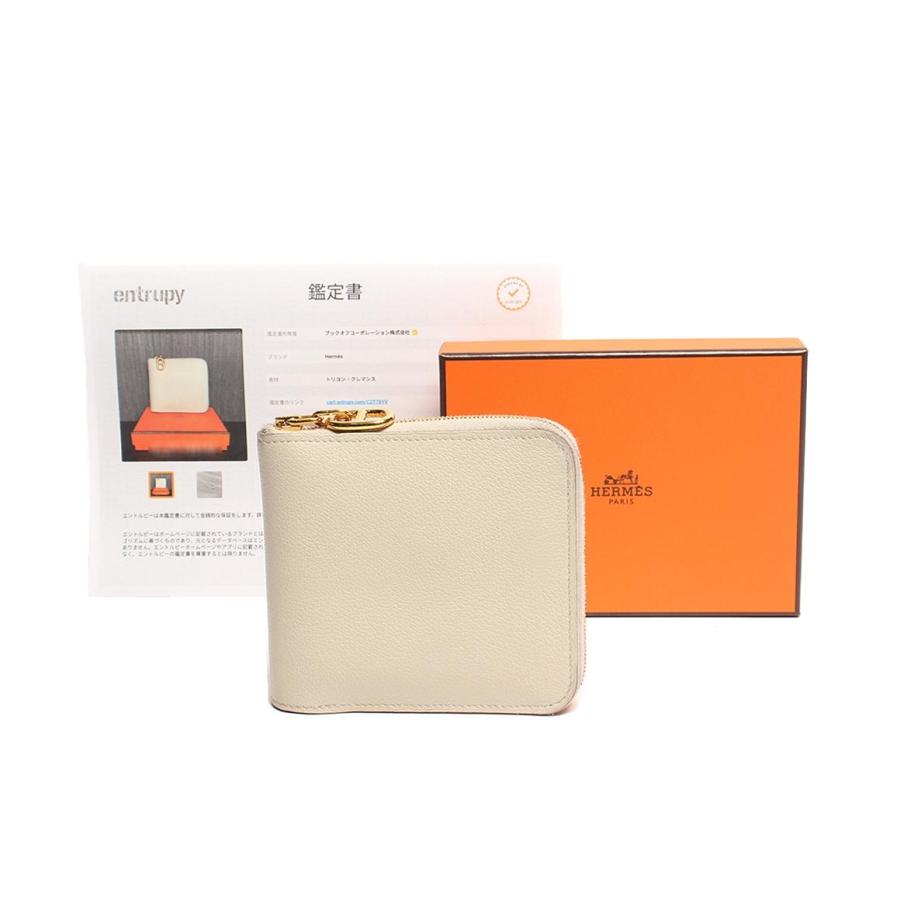 エルメス 二つ折り財布 ラウンドジップ B刻印 シルバー金具