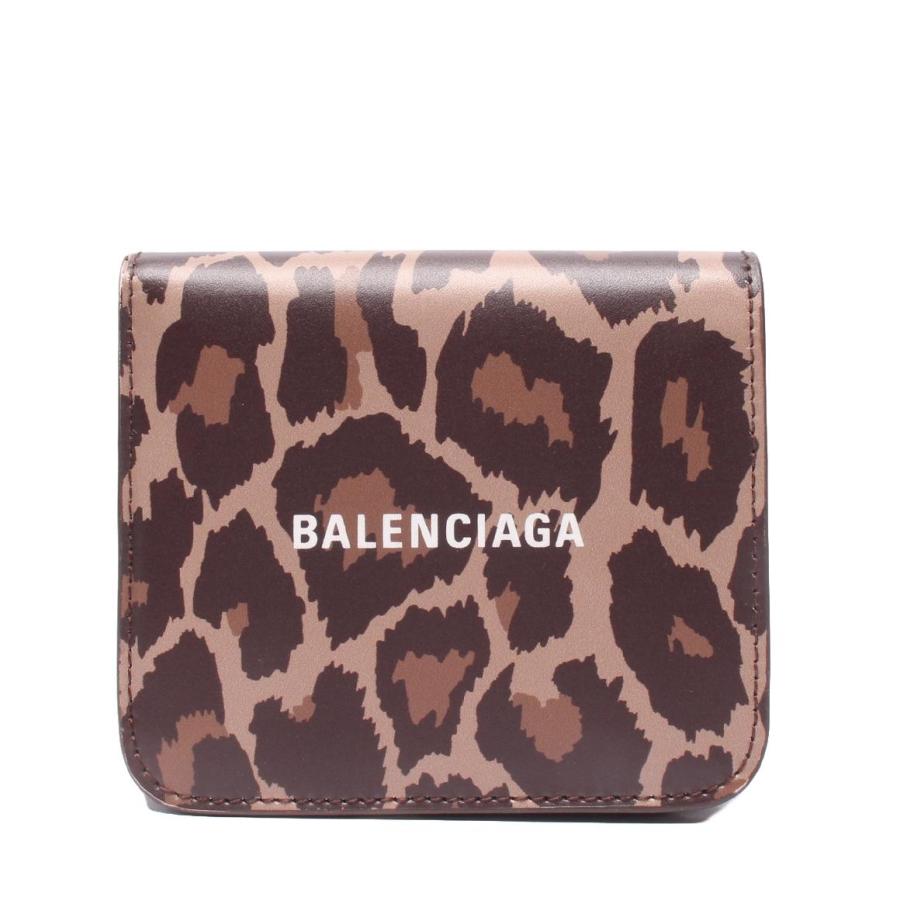 バレンシアガ 二つ折り財布 レオパード柄 レディース BALENCIAGA 中古  