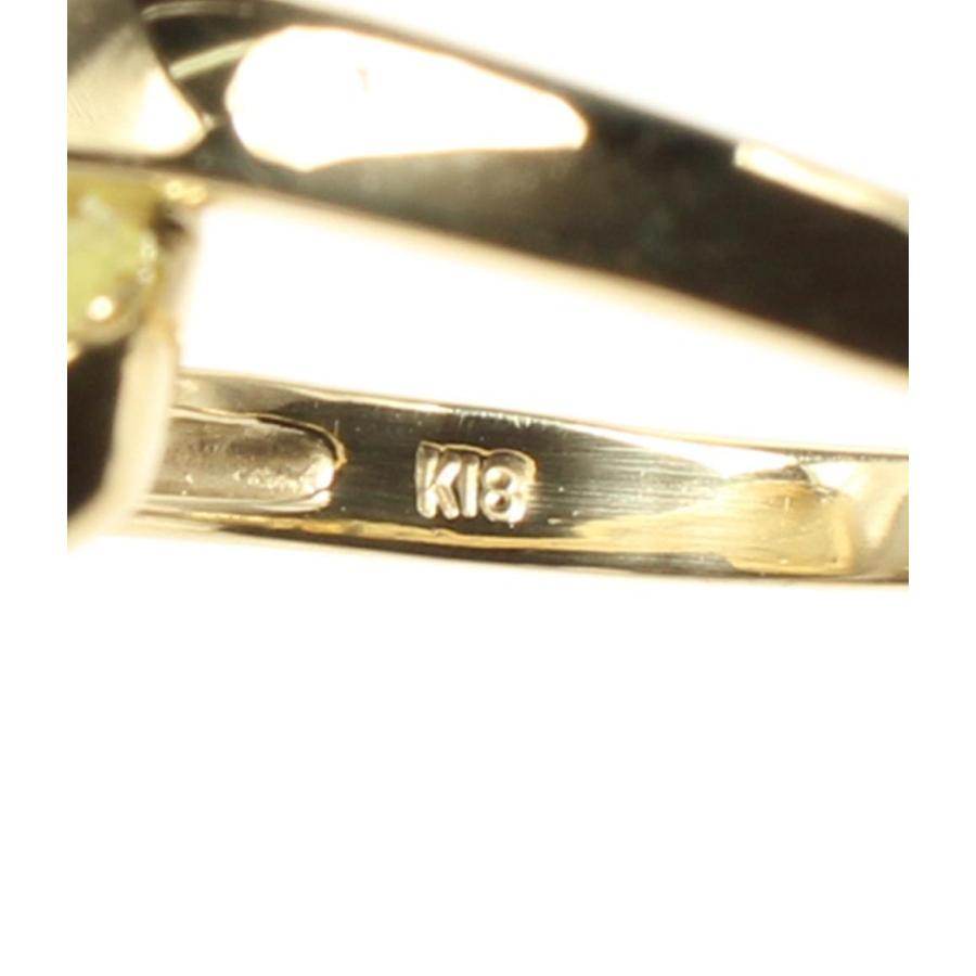美品 リング 指輪 K18 ペリドット レディース SIZE 14号 中古