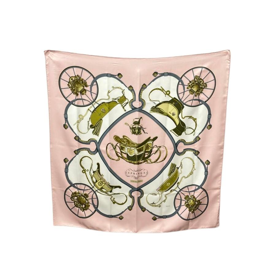 エルメス スカーフ カレ90 シルク100% SPRINGS レディース HERMES 中古