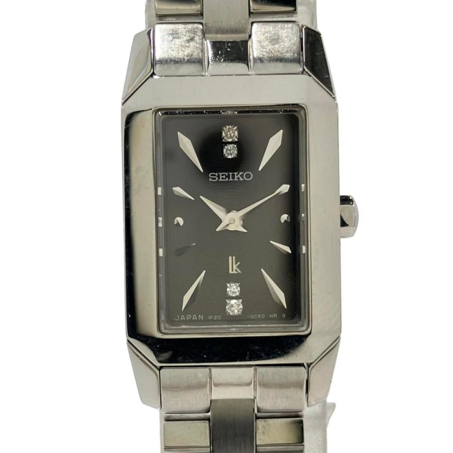 美品 SEIKO LUKIA 1F20-0BW0 ブラック スクエア レディース セイコー 腕時計 lk ルキア クオーツ ブラック 1F20-0BW0 レディース