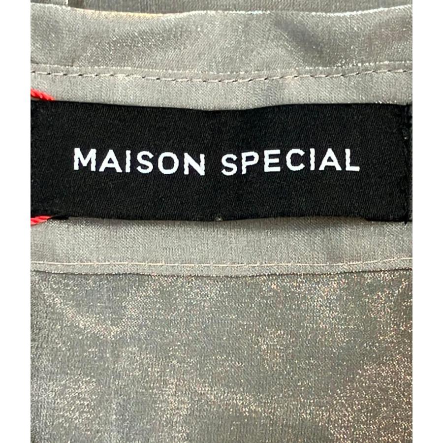美品 メゾンスペシャル シアーシャンブレーオーガンジーオーバーシャツ 