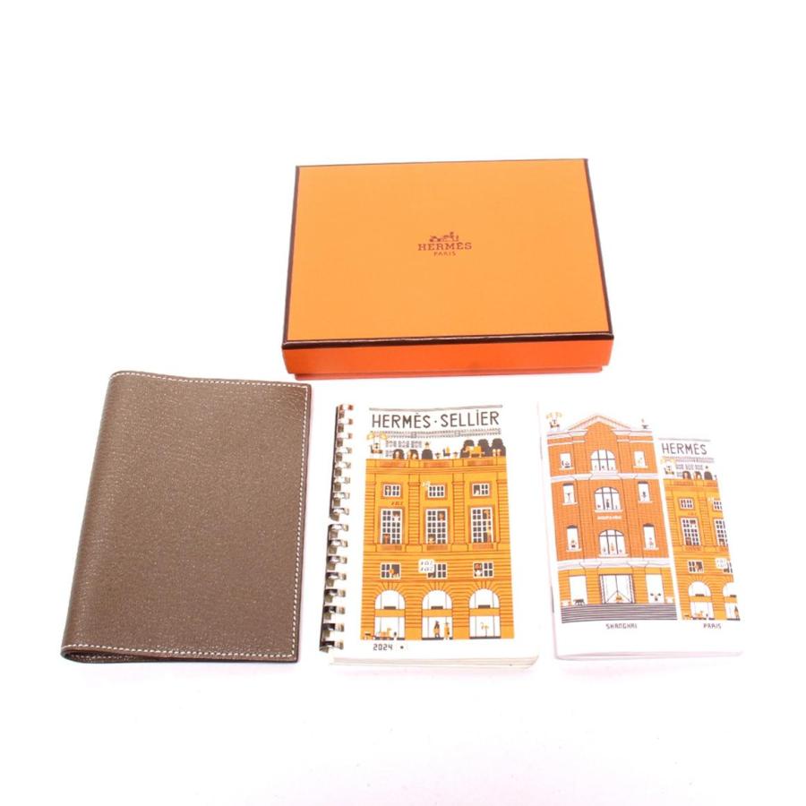 MC21 エルメス 美品 アジェンダGM 手帳カバー シルバー金具 美品 エルメス 手帳カバー B刻印 シルバー金具 アジェンダGM