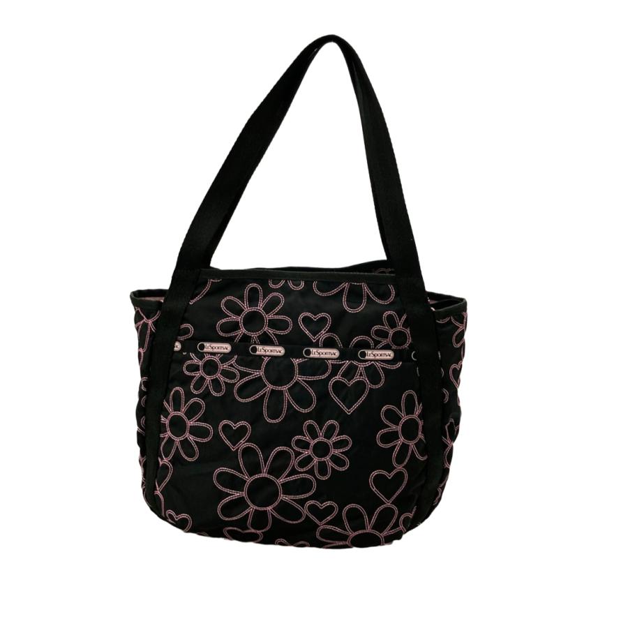 LeSportsac ショルダーバック 花柄 刺繍 ブラック レスポートサック ショルダーバッグ 肩掛け 花柄 レディース