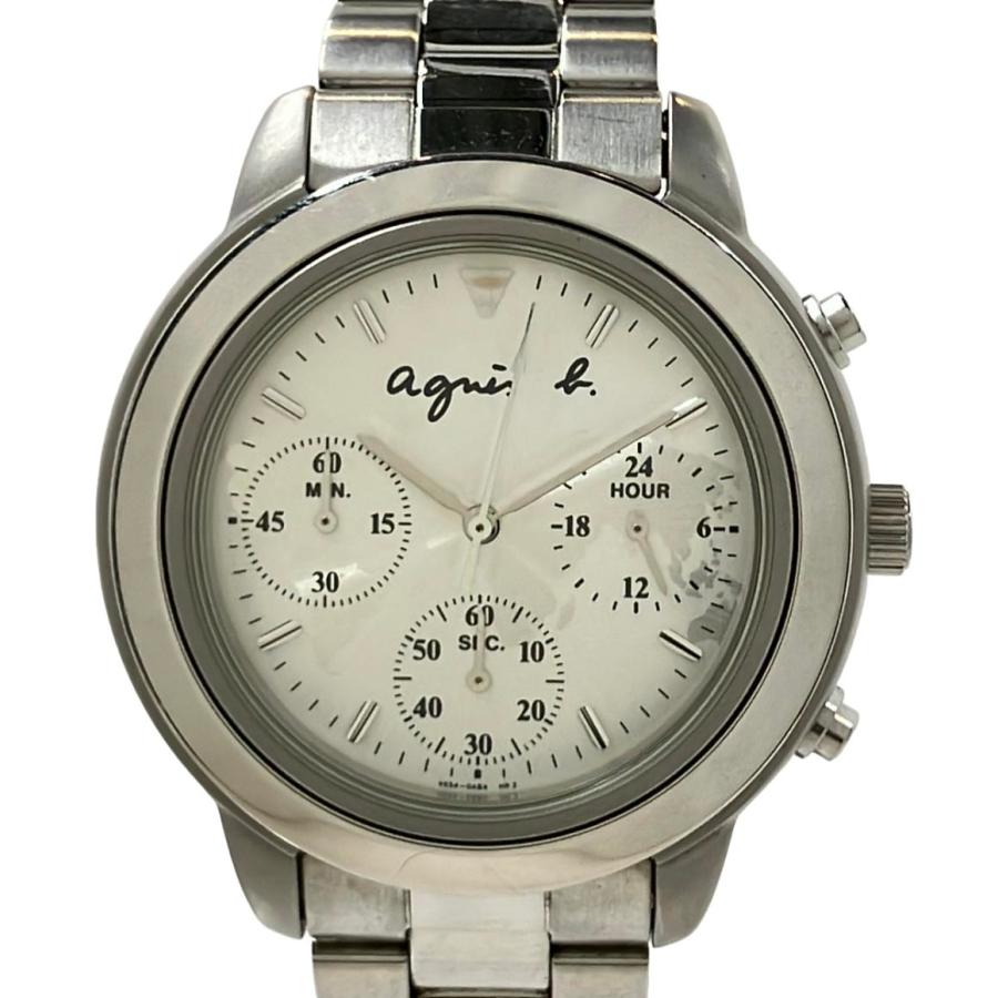 アニエスベー 腕時計 クオーツ シルバー V654-6100 レディース agnes b