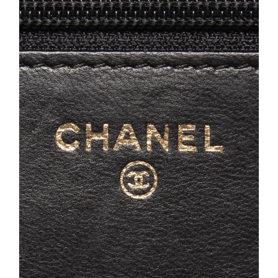 美品 シャネル チェーンウォレット ショルダーバッグ 財布 ラムスキン