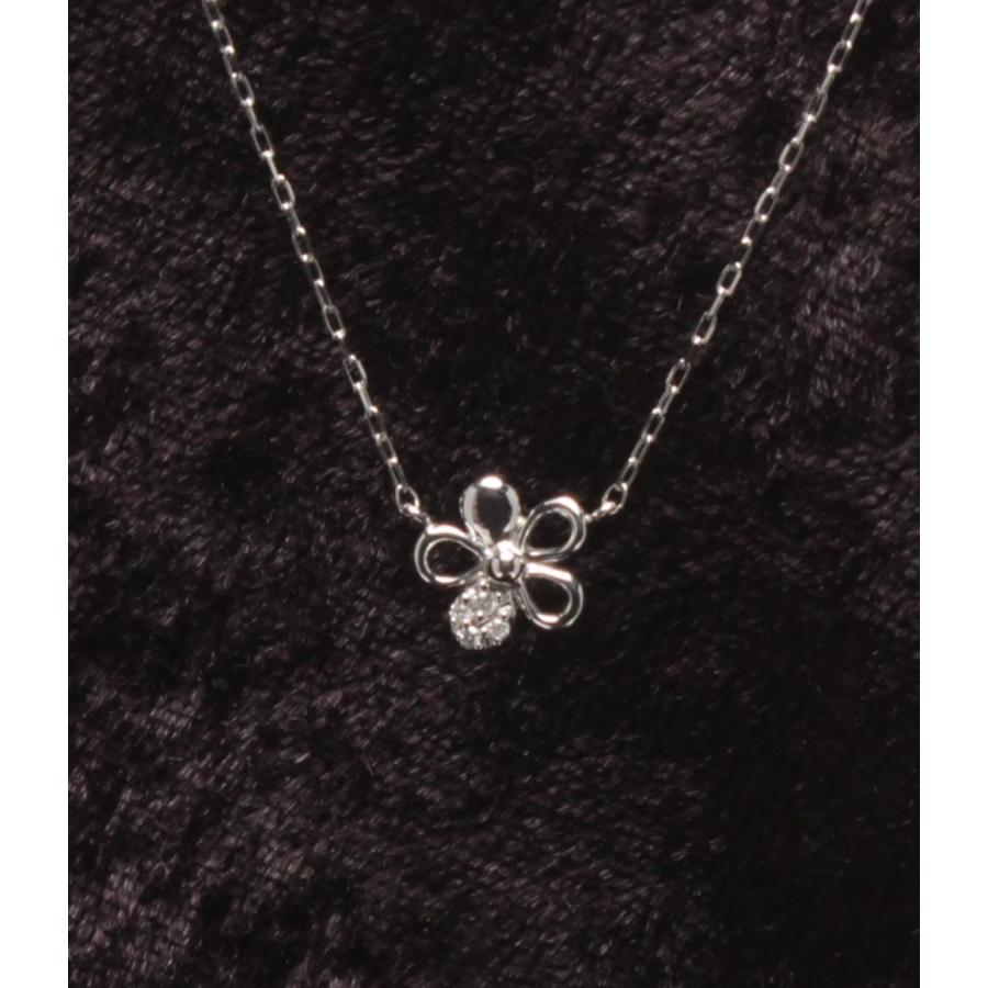【中古品】　4°C ネックレス　K10 美品 ヨンドシー ネックレス K10 ダイヤ フラワーモチーフ 花モチーフ