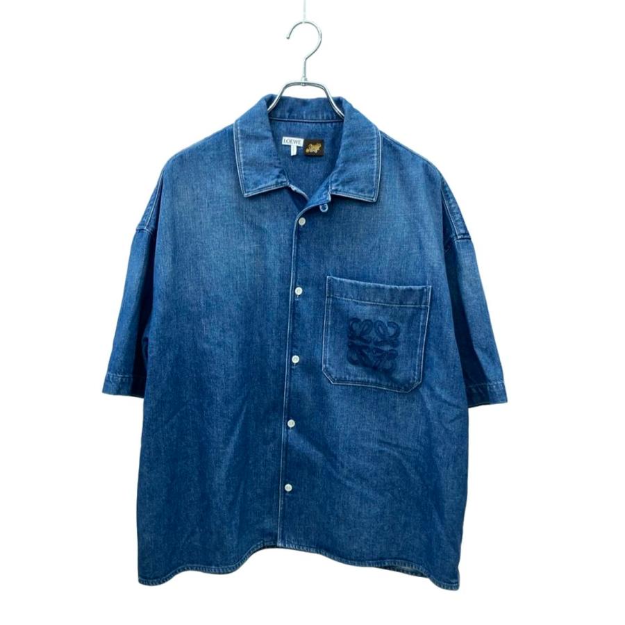 美品 ロエベ パウラズ イビザ 半袖デニムシャツ 25ss Short Sleeved
