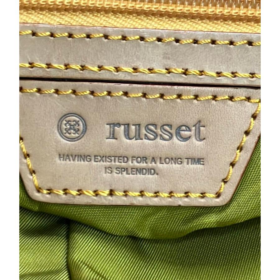 美品　ラシット　ハンドバッグ　2way　ショルダー　黄　russet ロゴ　u2 美品 ラシット ハンドバッグ 2way ショルダー 黄 russet ロゴ u2