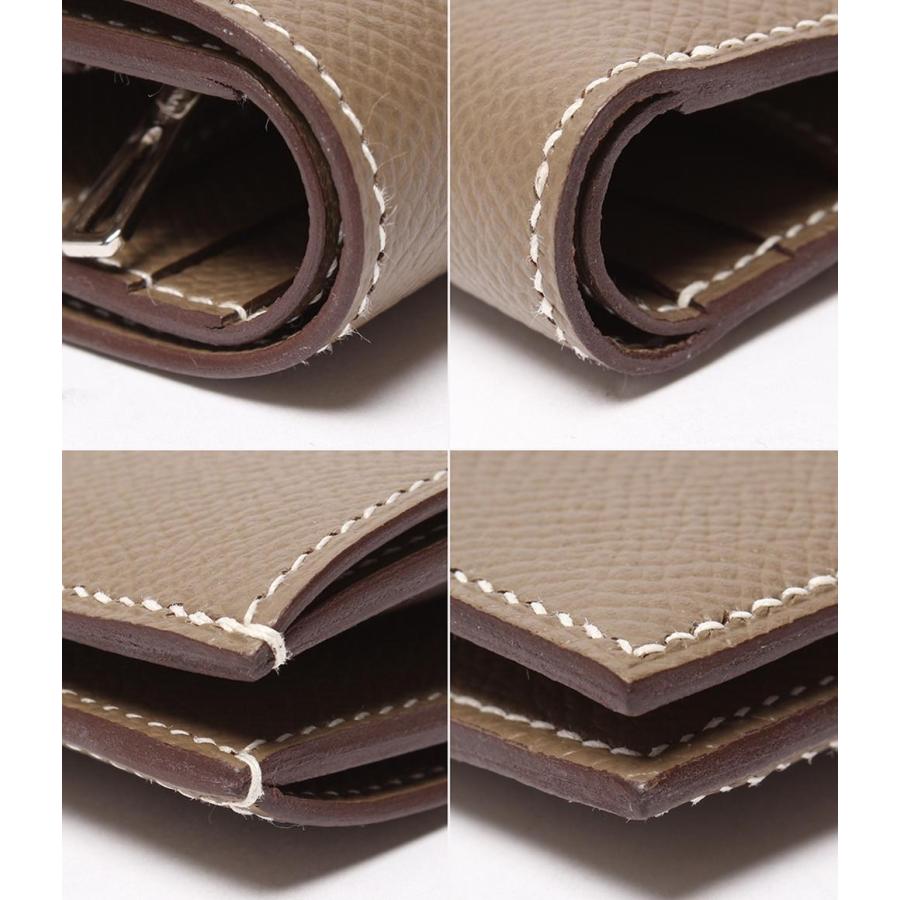 美品 エルメス 二つ折り財布 シルバー金具 Y刻印 エトゥープ ベアン