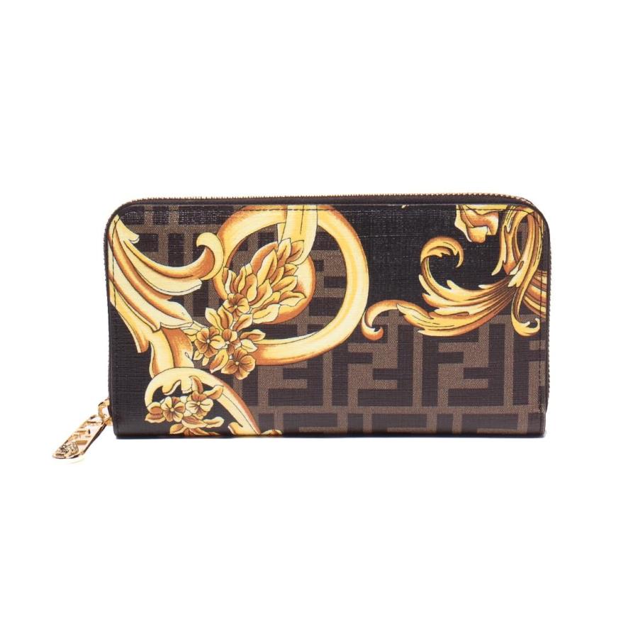 ✨️希少✨️ フェンダーチェ コンパクト 財布 FENDI VERSACE ズッカ 美品 フェンディ ラウンドファスナー長財布×VERSACE フェンダーチェ