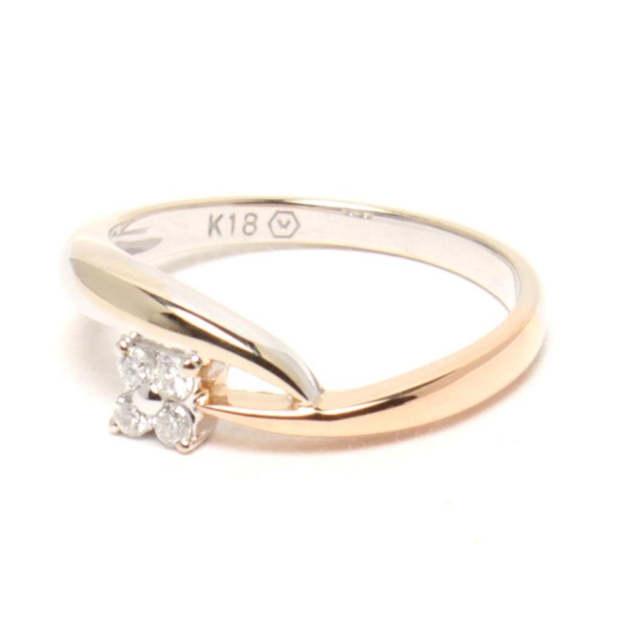 美品 ヴァンドームアオヤマ リング 指輪 K18 ダイヤ 4P レディース