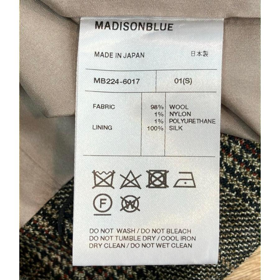 美品 マディソンブルー グレンチェック柄 プリーツスカート MB224-6017 