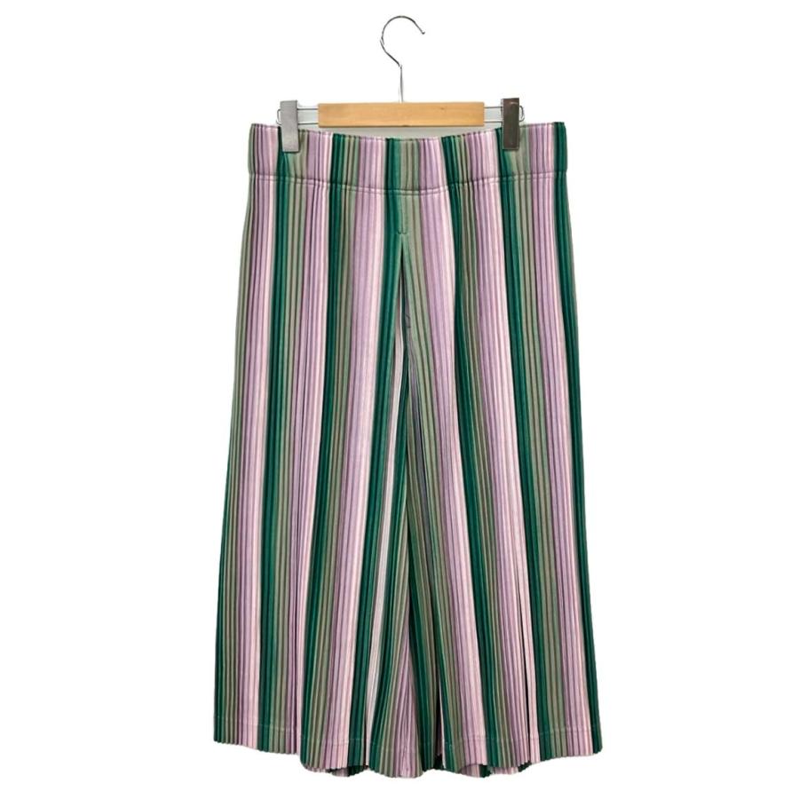 美品 オム プリッセ イッセイミヤケ プリーツストライプパンツ メンズ