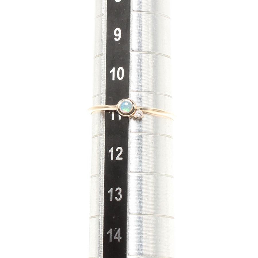 美品 エテ リング 指輪 K10 オパール ダイヤ 0.01ct レディース SIZE 