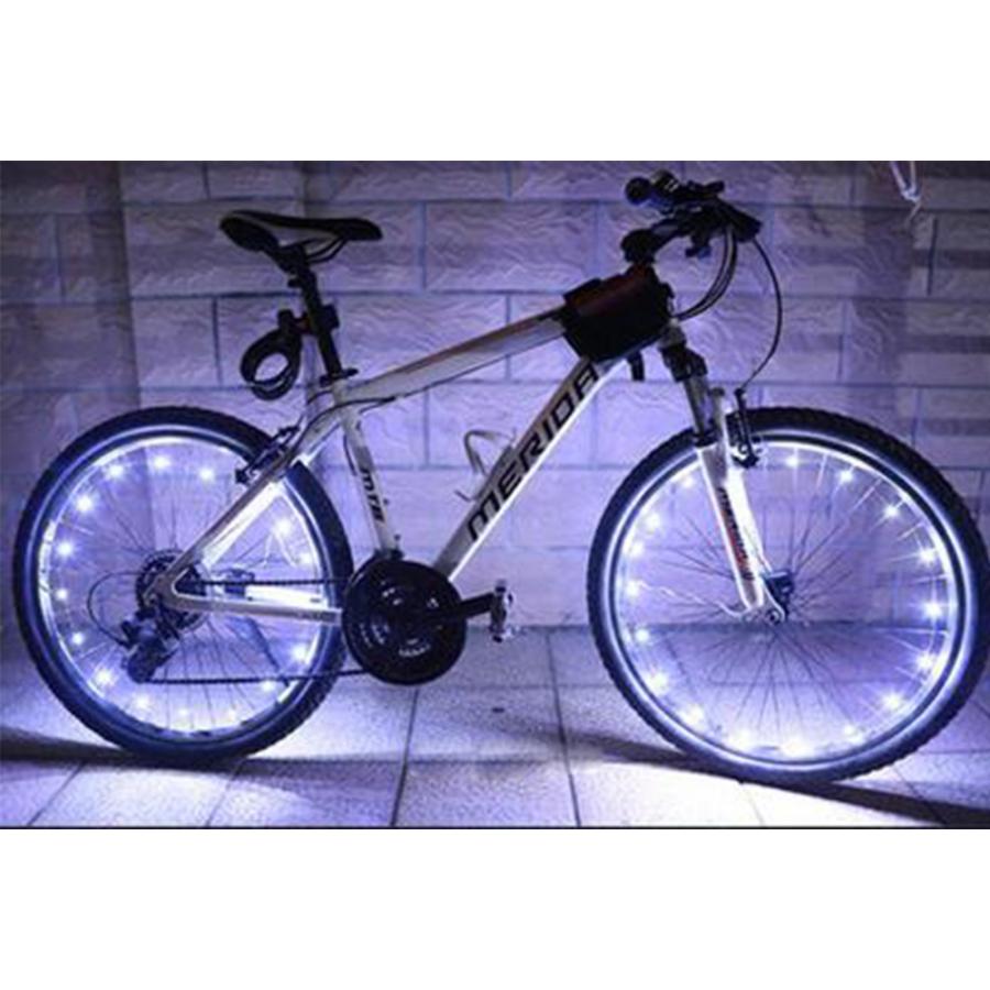 夜間の事故防止に！防水設計 自転車20LEDフラッシュライト ホイールライト イルミネーション センサーライト1個セット 4色選択可