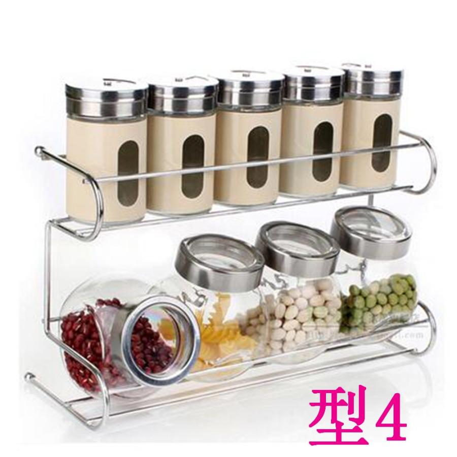 キレイに 収納 調味料 スパイス ラック 2段 9個 セット ガラス 瓶 調味料入れ おしゃれ 家庭用 業務用 に Caster01 A T 1storehome 通販 Yahoo ショッピング