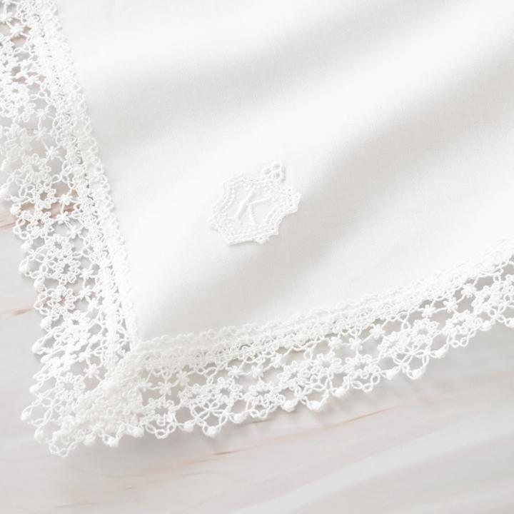huggebridal ブライダルハンカチ イニシャル レース ハンカチーフ 結婚