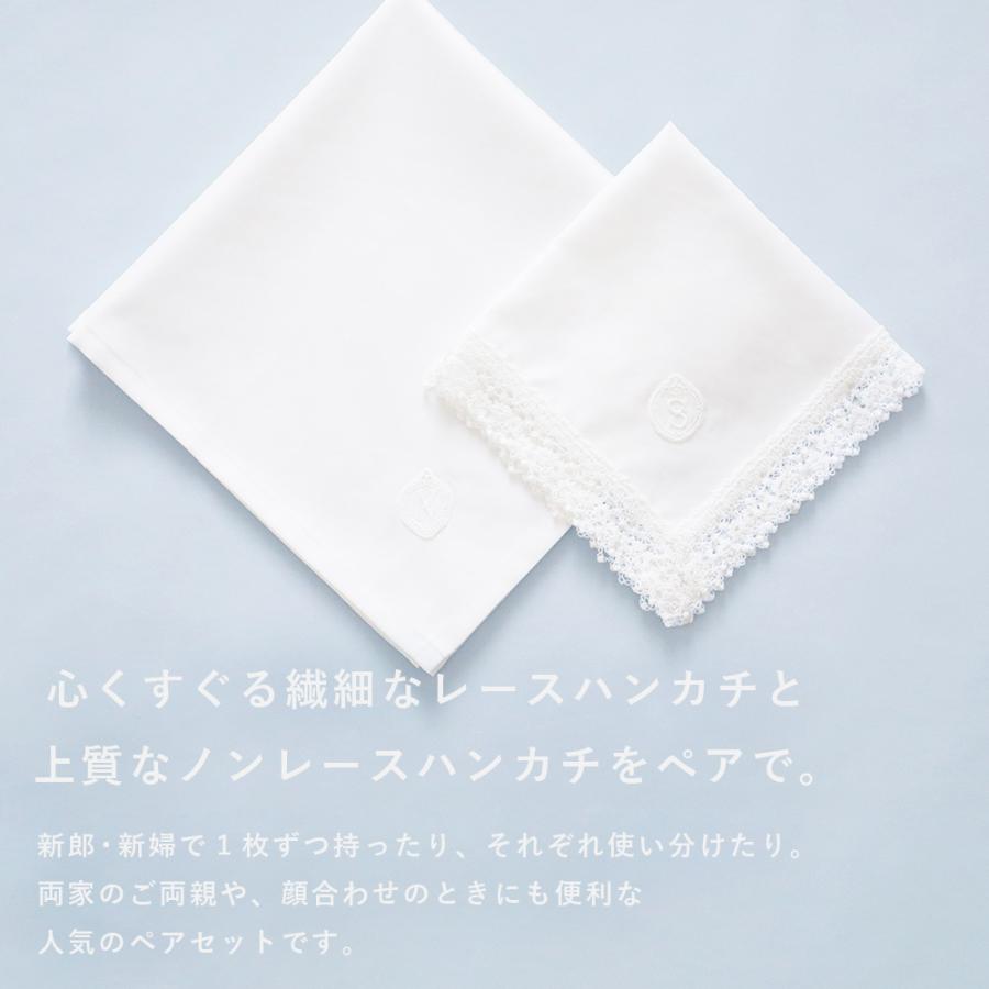 【未使用品】ウエディングブライダル　PREMIER 　レースハンカチ　MARIA huggebridal ブライダル ハンカチ イニシャル ペア セット 白