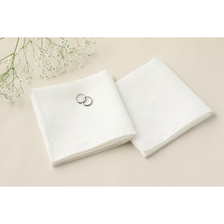 リネンハンカチ 刺繍なし 2枚セット 無地 ブライダル ウェディング