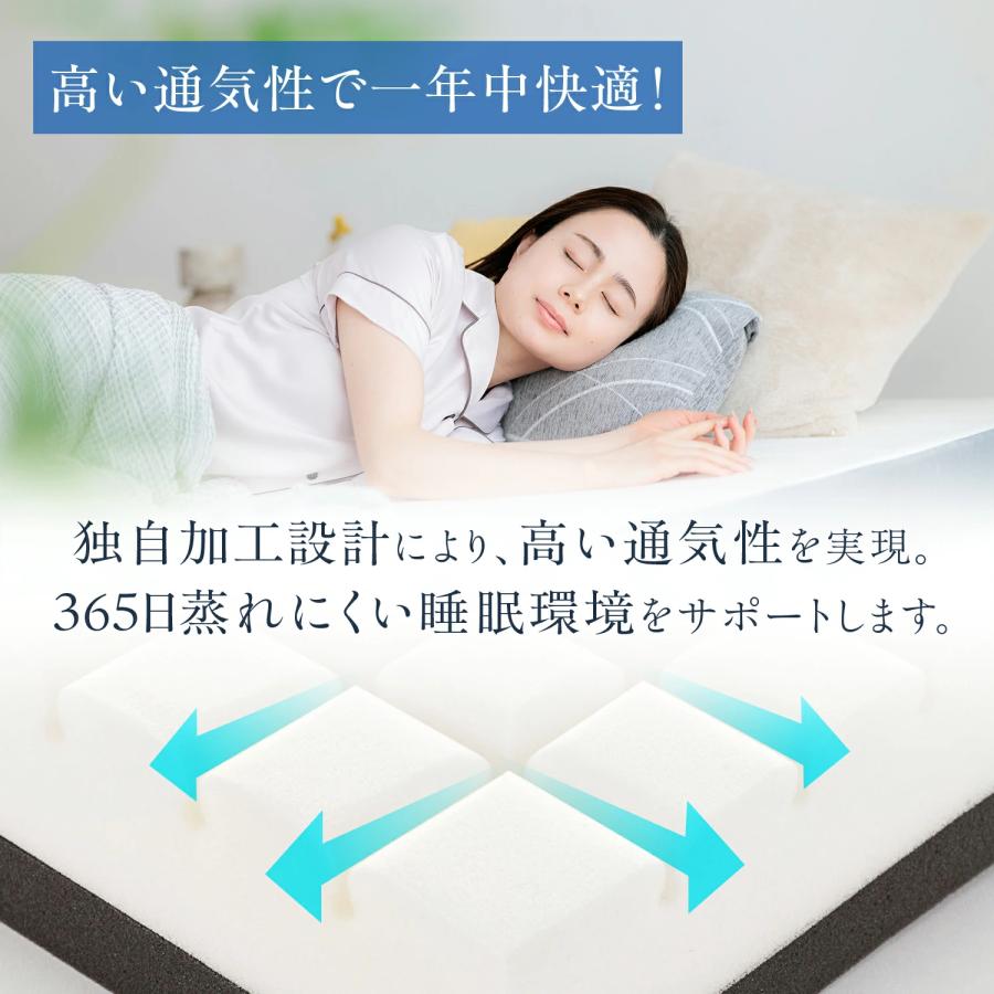 HUGMIN（ハグミン） マットレス 高反発 シングル 硬め 約97×195cm×厚さ