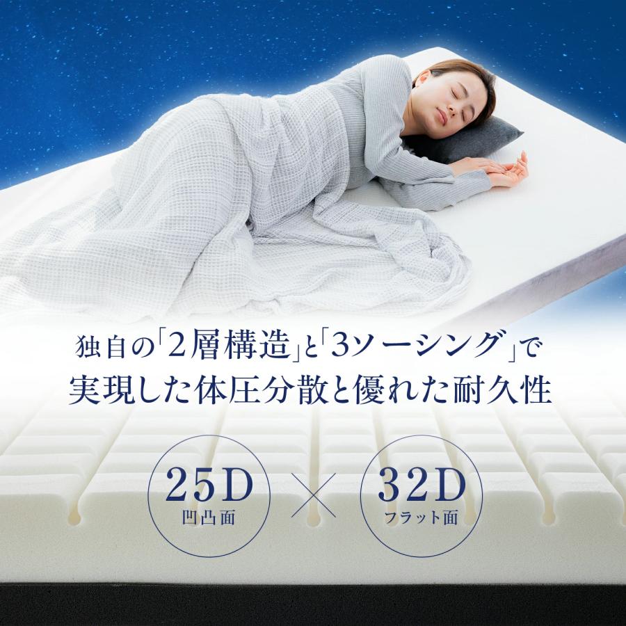 HUGMIN（ハグミン） マットレス 高反発 シングル 硬め 約97×195cm×厚さ