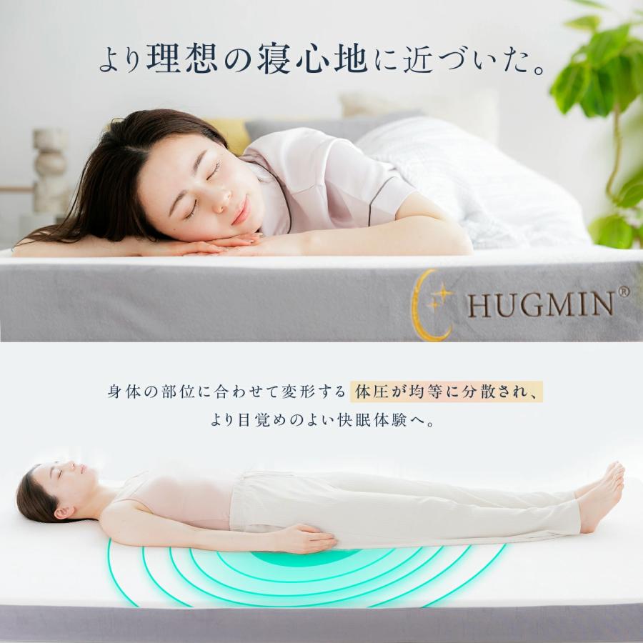 HUGMIN（ハグミン） マットレス 高反発 シングル 硬め 約97×195cm×厚さ