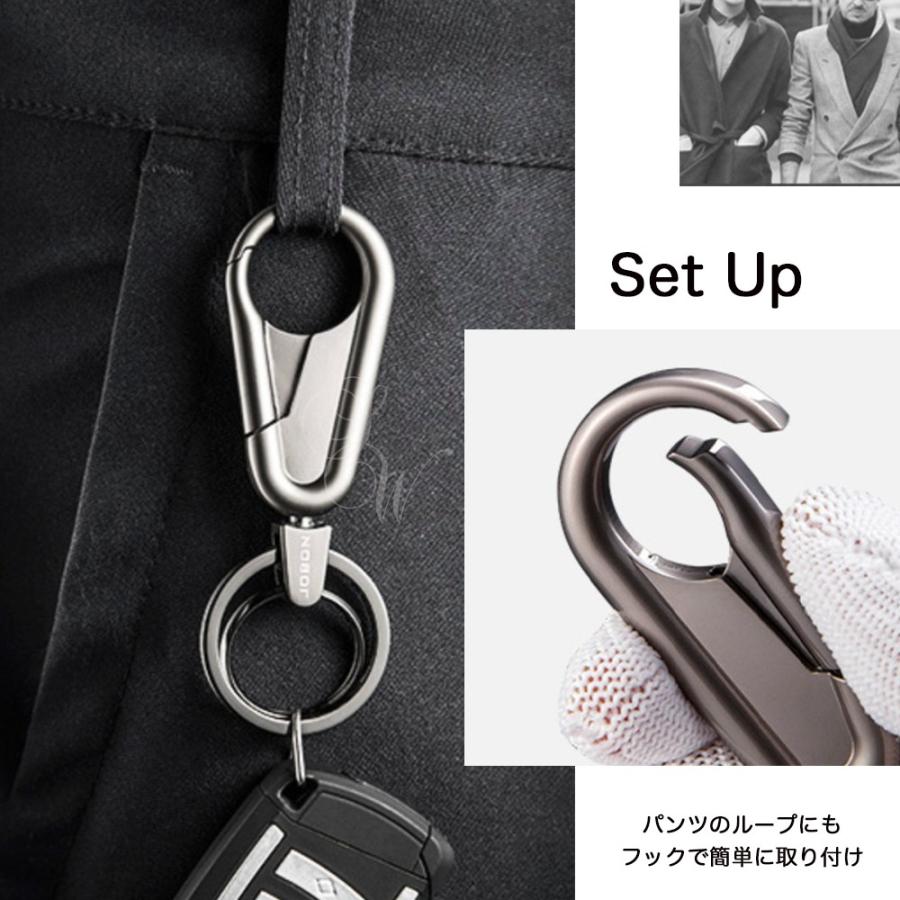 JOBON公式 キーホルダー キーリング メンズ 家 車 鍵 カギ スマート