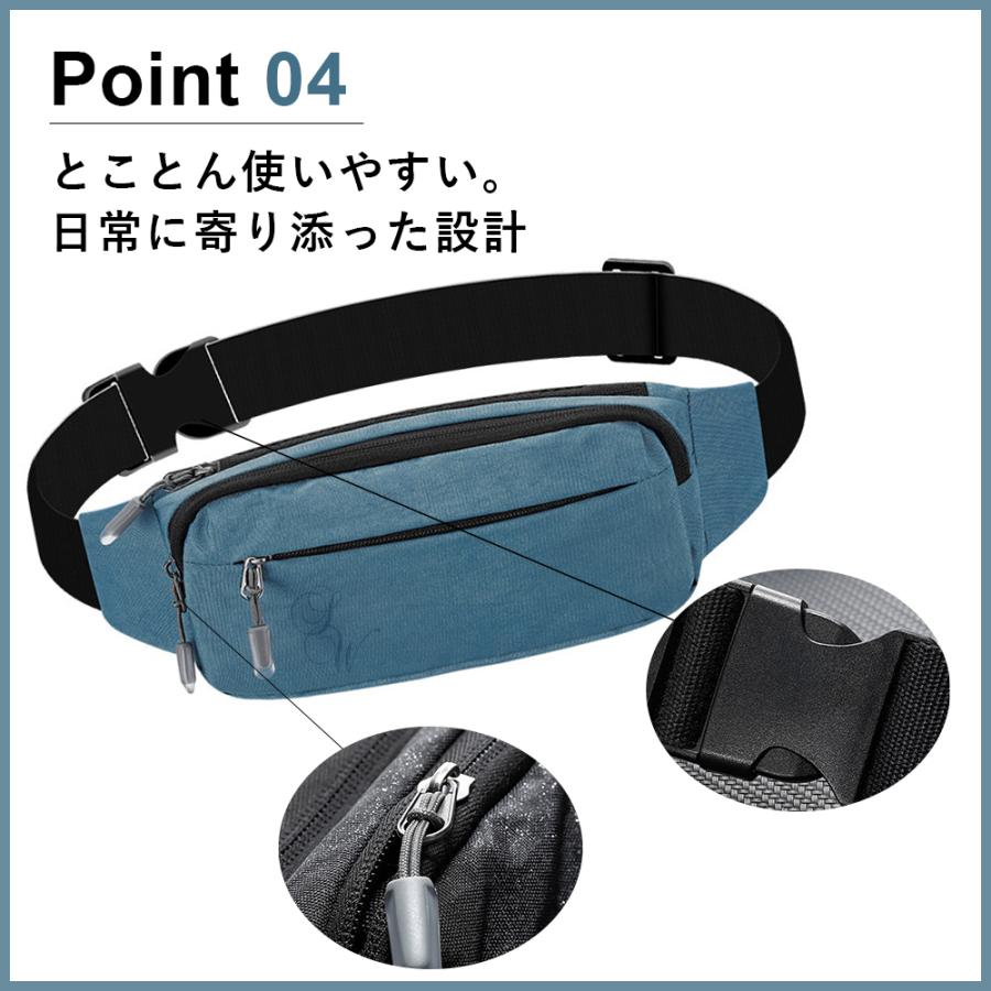 多機能ウエストポーチ スポーツポーチ ジョギング/ジム/ランニング/ヨガ/登山/作業用 レディース メンズ 防水 通気性 軽量 スマホ 大容量 肩掛け可能 雨｜hugqqo-store｜08