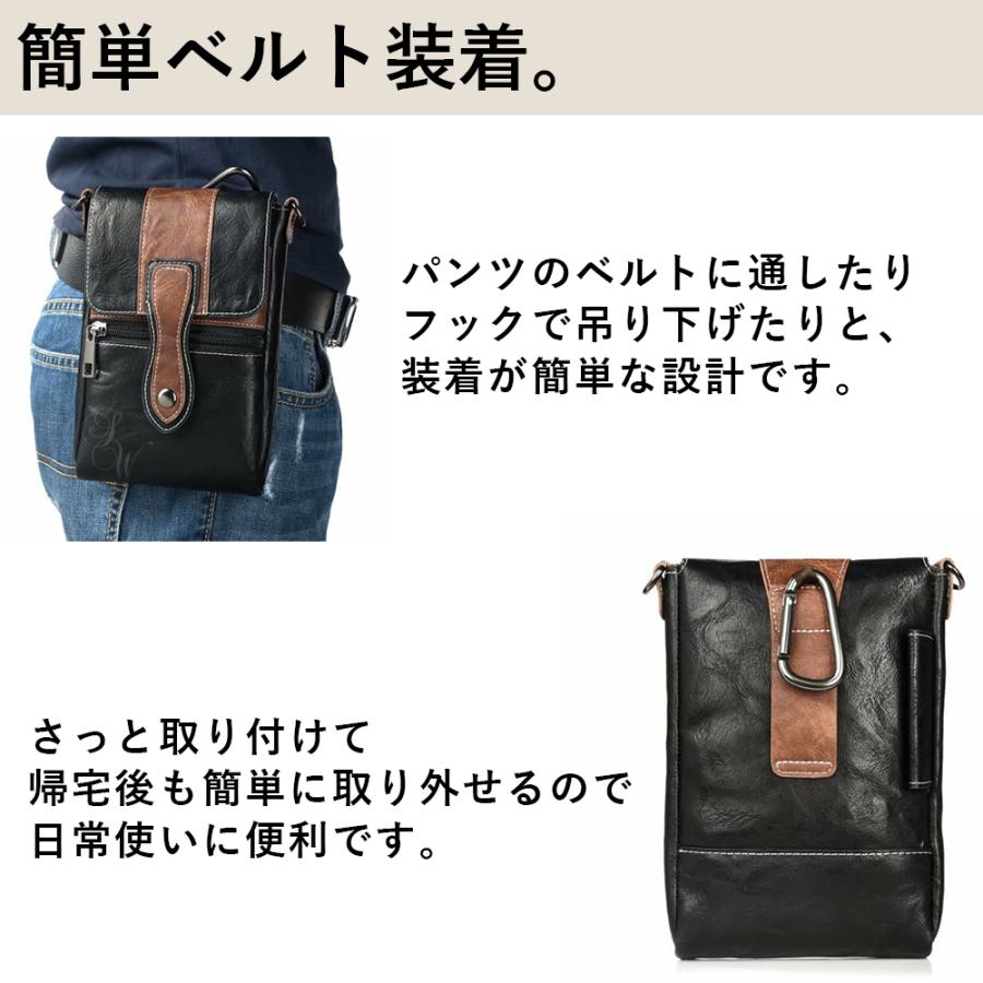 ウエストポーチ(吊り下げ　ベルト用バッグ) ショルダー付きウエストポーチ おしゃれ 縦型 3WAY 肩掛け ベルト通し