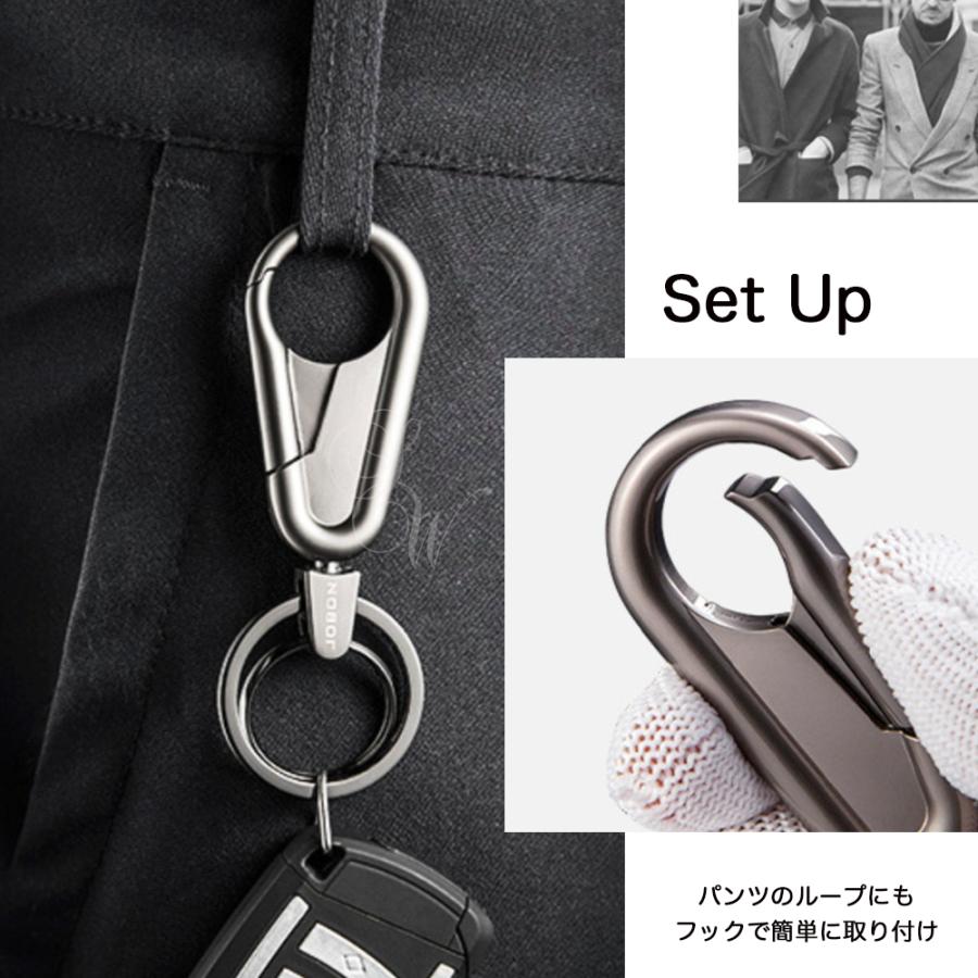 JOBON公式 キーホルダー キーリング メンズ 家 車 鍵 カギ スマート