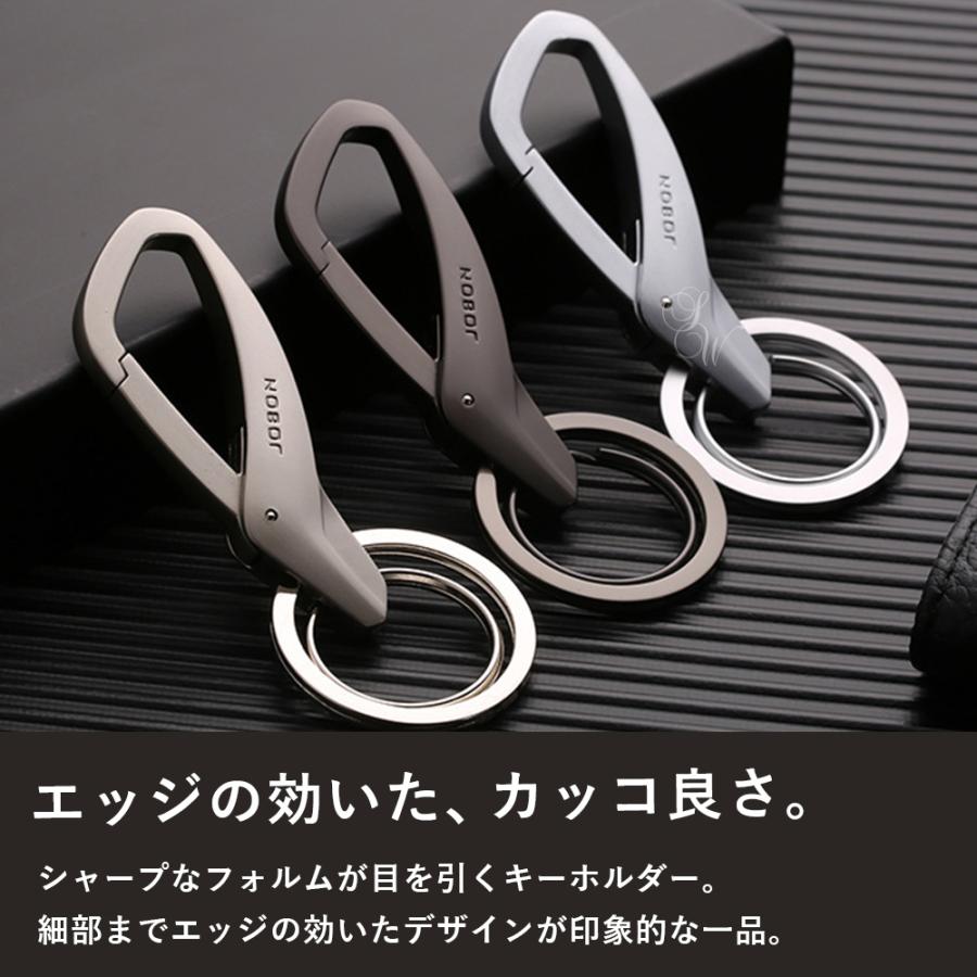 JOBON公式 キーホルダー キーリング シンプル スタイリッシュ メンズ