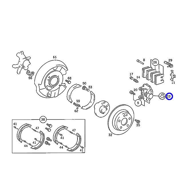 ブレーキキャリパー リペア シールキット リア 左右共通(片側) メルセデスベンツ Cクラス W202 C200 C220 C250D C280 C36AMG_1