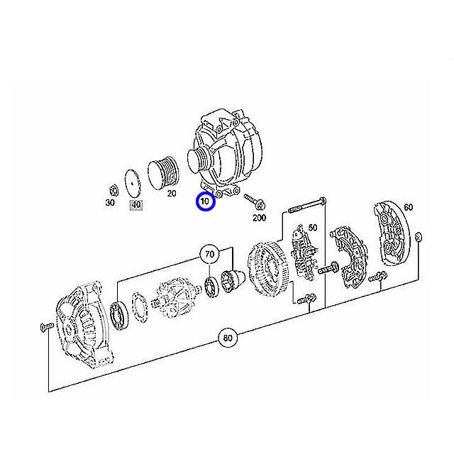 オルタネーター ダイナモ 14V 150A メルセデスベンツ Eクラス W211 E250 E280 E300 E350 | Mercedes-Benz | 01