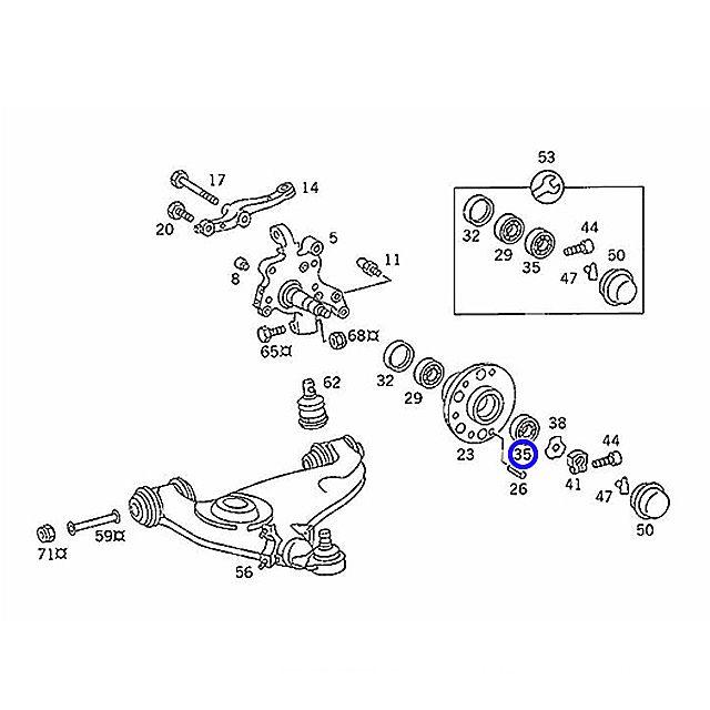 Mercedes-Benz ホイール ハブベアリング フロント 左右共通(1個