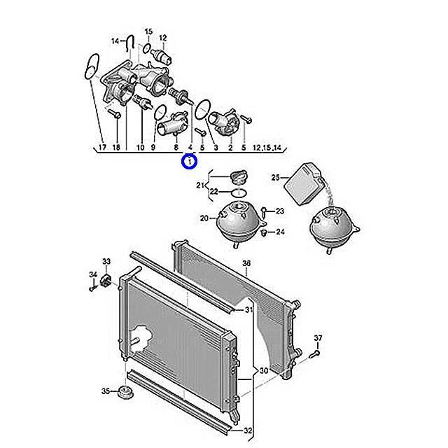 サーモスタット 83度開弁 ASSY フォルクスワーゲン アウディ ゴルフ5(1K) ゴルフ6(5K) パサート(3C) A1(8X) A3(8P) ガスケット付｜hujitashokai｜02