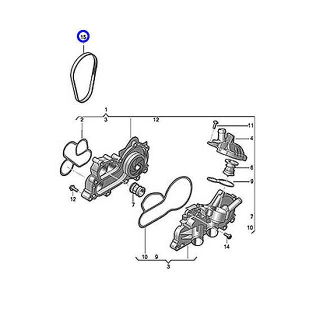 ウォーターポンプ駆動ベルト タイミングベルト フォルクスワーゲン アップ！ AACHY AACHYW UP！ | フォルクスワーゲン | 01