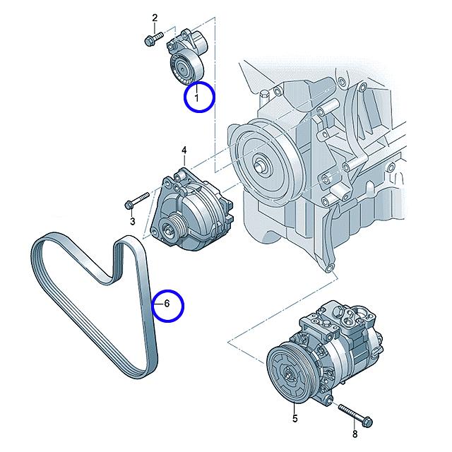 Vベルト テンショナー タイトナー テンションローラー テンションプーリー ファンベルト セット VW GOLF7 ゴルフ7 AU 5G AUCJZ AUCPT AUCJX AUCHP | フォルクスワーゲン | 01