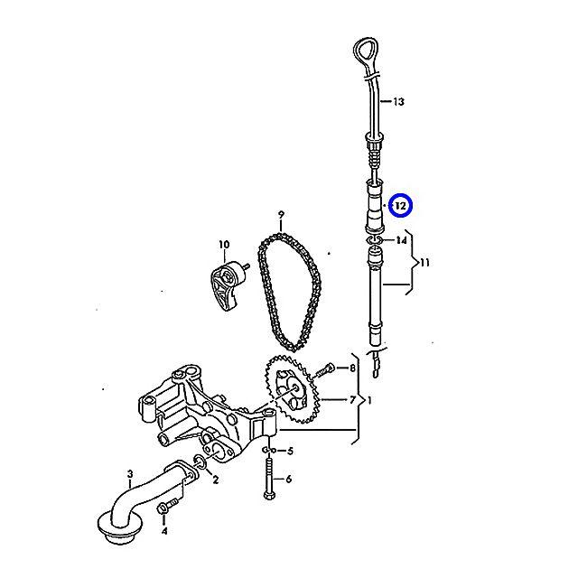 オイルレベルゲージガイドパイプ フォルクスワーゲン ゴルフ4 1JAEH 1JAGU 1JAUM 06A103663B VW GOLF4 エンジンオイルディップスティック | フォルクスワーゲン | 01