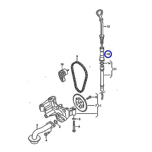 オイルレベルゲージガイドパイプ フォルクスワーゲン ゴルフ4 1JAGN 1JAPK 1JAVU 1JBFQ 06A103663C ディップスティック GOLF4 | フォルクスワーゲン | 01