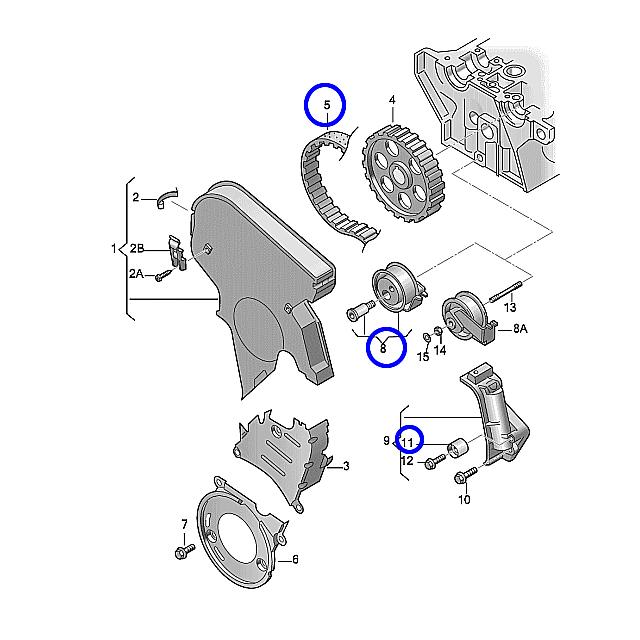 タイミングベルトテンショナーセット フォルクスワーゲン ゴルフ4 1JAGN 1JAGU 1JAUM 06B109119A 06B109243F 06B109244 アイドラー プーリー VW GOLF4 | フォルクスワーゲン | 01