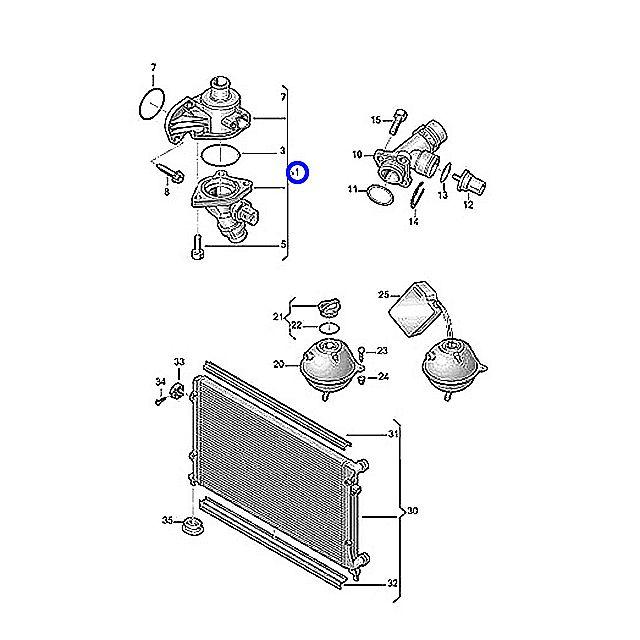サーモスタット ASSY 87度開弁 フォルクスワーゲン ジェッタ 1KAXX ガスケット付  JETTA | フォルクスワーゲン | 01