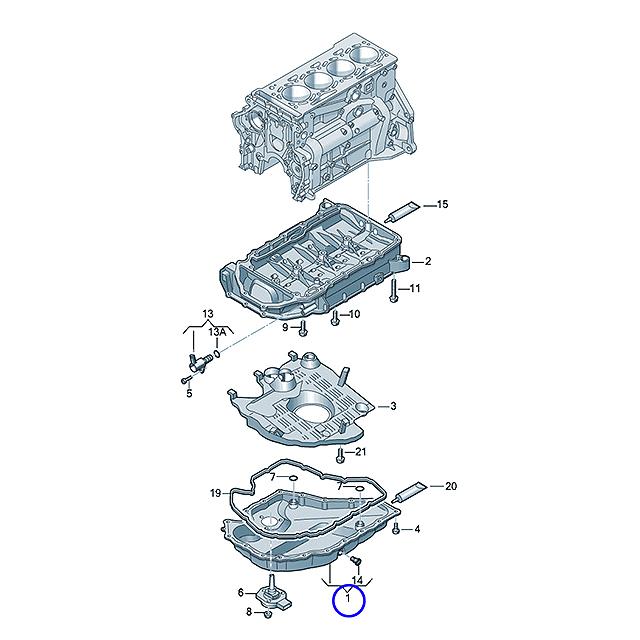 Audi（アウディ） エンジン オイルパン ASSY アルミ対策品 A3/S3 8V