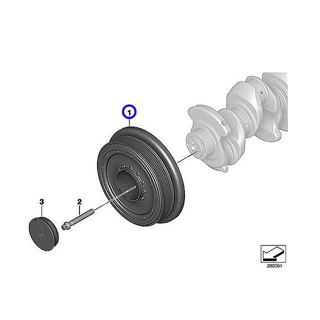 BMW クランクプーリー 5シリーズ F10 F11 523d FW20 MX20 N47 直