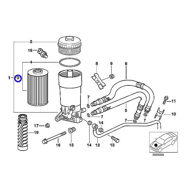 BMW エンジン オイルフィルター 5シリーズ E39 540i M5 DE44 DE50 DN44 
