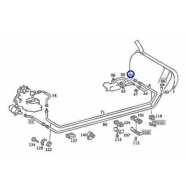 ベンツ Eクラスワゴン S124 フューエルホース ベンツ W124 燃料ホース ガソリンホース フューエルホース